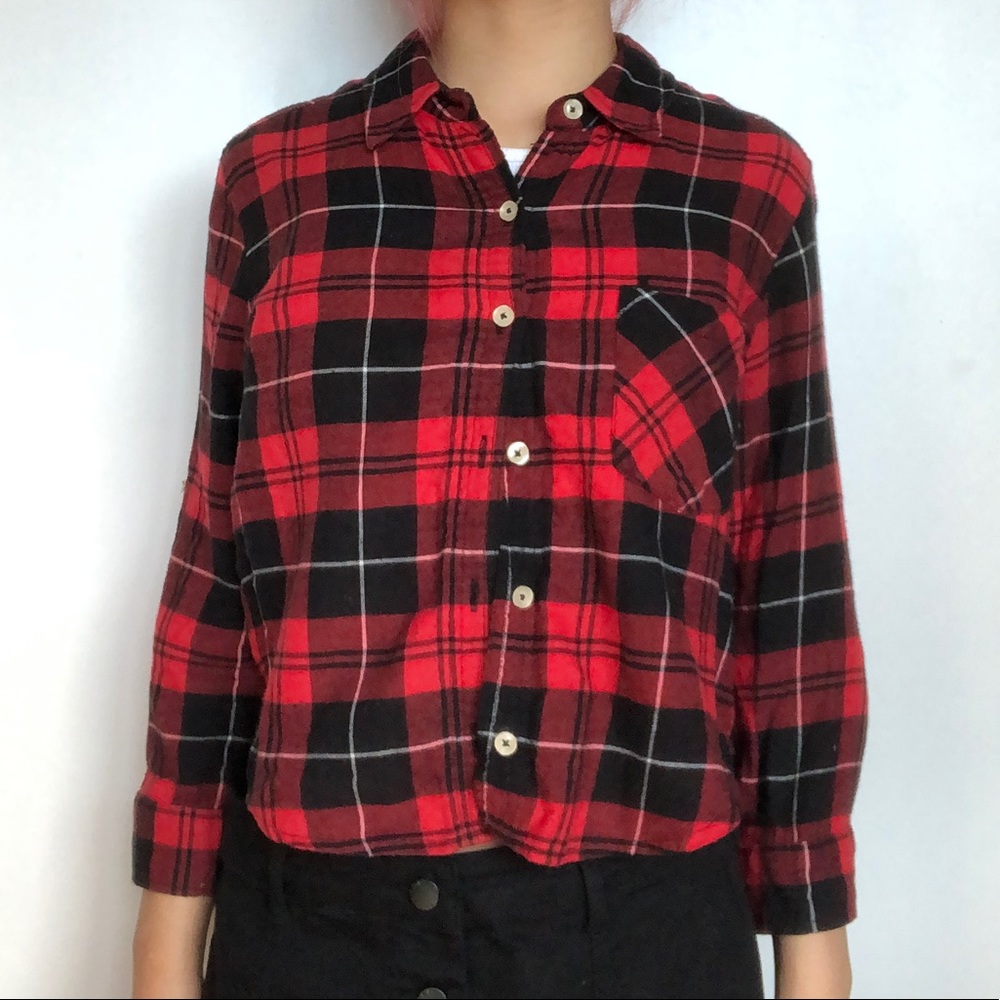 Forever 21 red plaid shirt flannel
